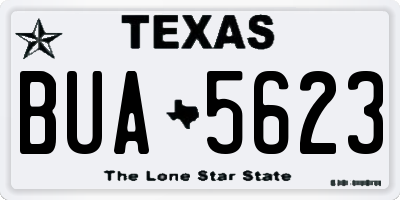 TX license plate BUA5623