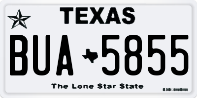 TX license plate BUA5855
