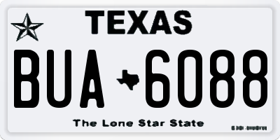 TX license plate BUA6088