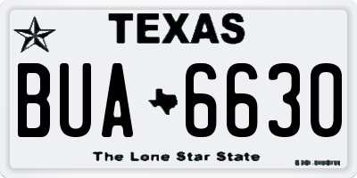 TX license plate BUA6630