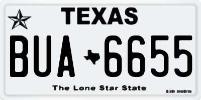TX license plate BUA6655
