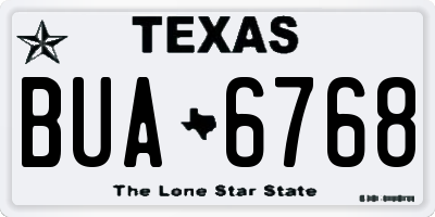 TX license plate BUA6768