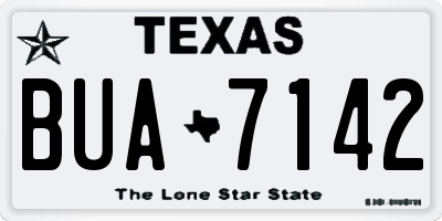 TX license plate BUA7142