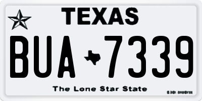TX license plate BUA7339