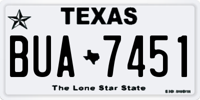 TX license plate BUA7451