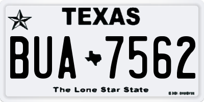 TX license plate BUA7562