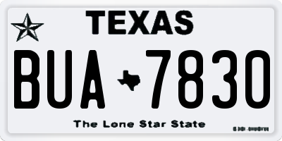 TX license plate BUA7830