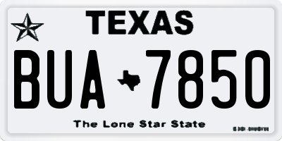 TX license plate BUA7850