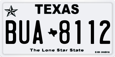 TX license plate BUA8112