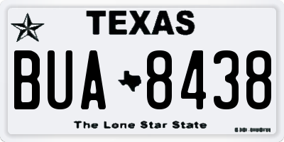 TX license plate BUA8438