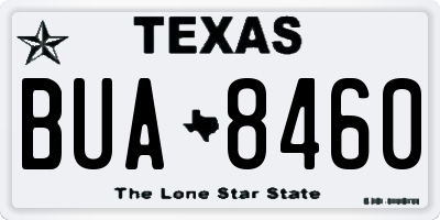 TX license plate BUA8460