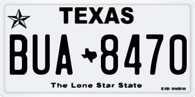 TX license plate BUA8470