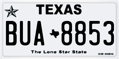 TX license plate BUA8853