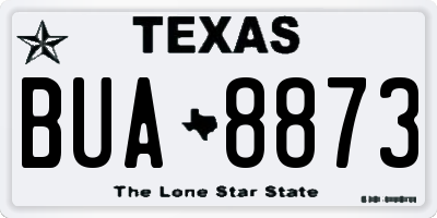 TX license plate BUA8873