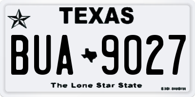 TX license plate BUA9027