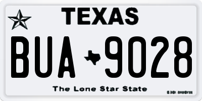 TX license plate BUA9028