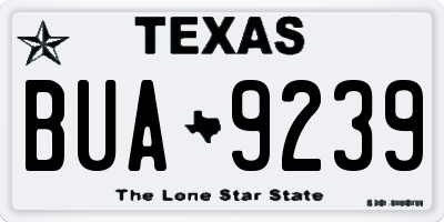 TX license plate BUA9239