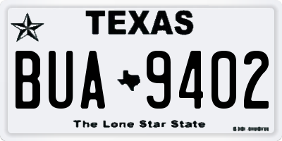 TX license plate BUA9402