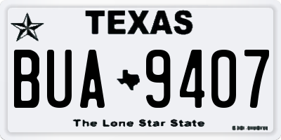TX license plate BUA9407