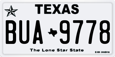 TX license plate BUA9778