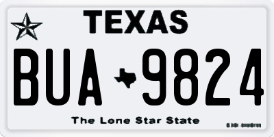 TX license plate BUA9824