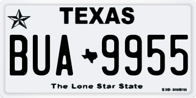 TX license plate BUA9955