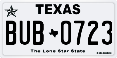 TX license plate BUB0723
