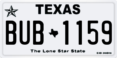 TX license plate BUB1159