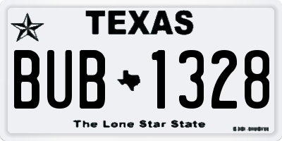 TX license plate BUB1328