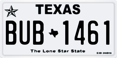 TX license plate BUB1461