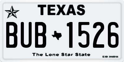 TX license plate BUB1526