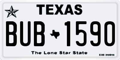 TX license plate BUB1590