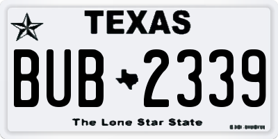 TX license plate BUB2339