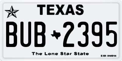 TX license plate BUB2395
