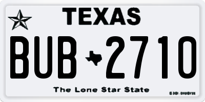 TX license plate BUB2710