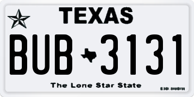 TX license plate BUB3131