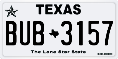 TX license plate BUB3157