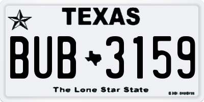 TX license plate BUB3159