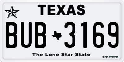 TX license plate BUB3169
