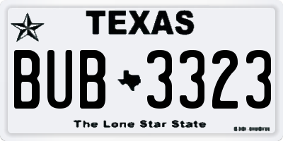 TX license plate BUB3323