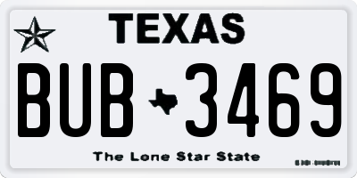 TX license plate BUB3469