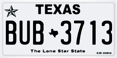 TX license plate BUB3713