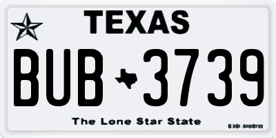 TX license plate BUB3739
