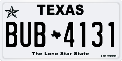 TX license plate BUB4131