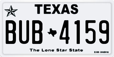 TX license plate BUB4159