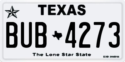 TX license plate BUB4273