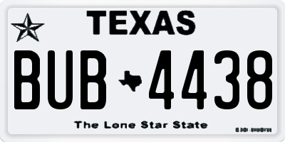 TX license plate BUB4438