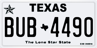 TX license plate BUB4490