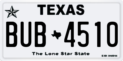 TX license plate BUB4510