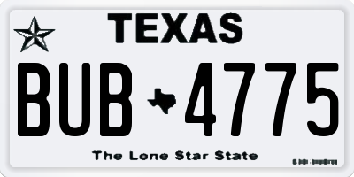 TX license plate BUB4775